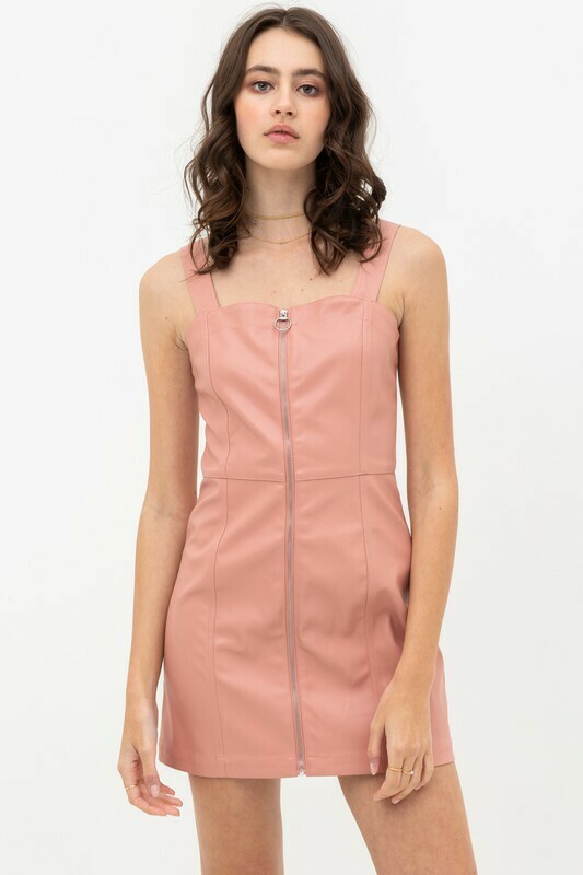 Pleather Dress Pink