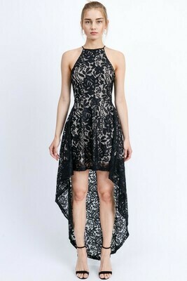Floral Lace Dress - Black