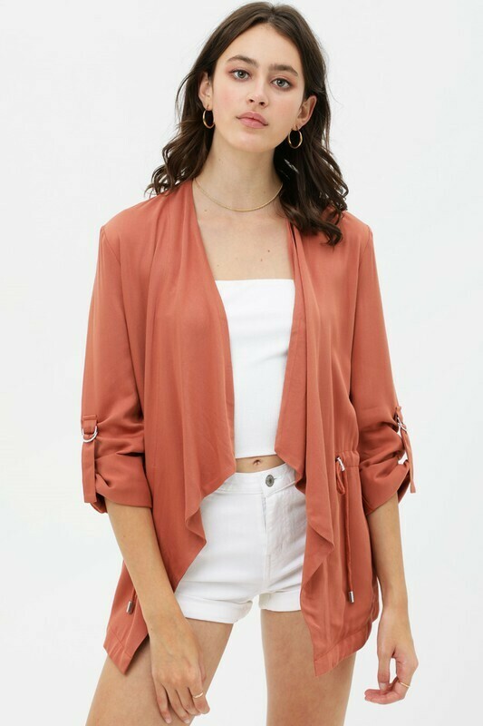 L/S Draped Collar Blazer