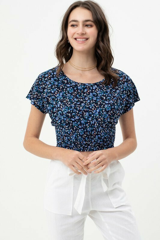 Printed Floral S/S Top