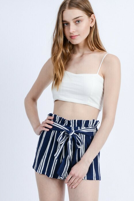 Striped Pattern Navy Shorts