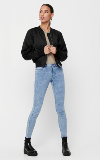 Short Bomber Jacket Black