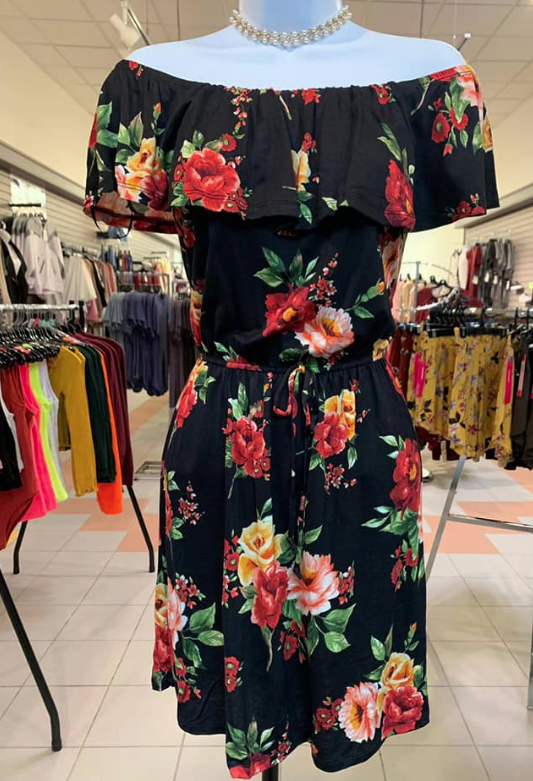 Off Shoulder Floral Dress