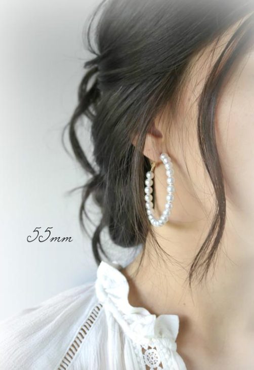 Pearl Hoops Earrings
