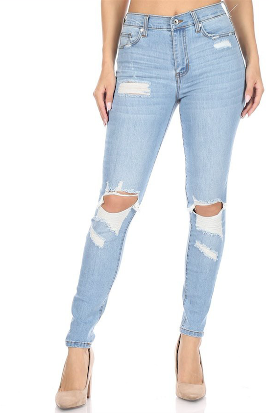 Kendall+Kylie High Waisted Distressed Jeans