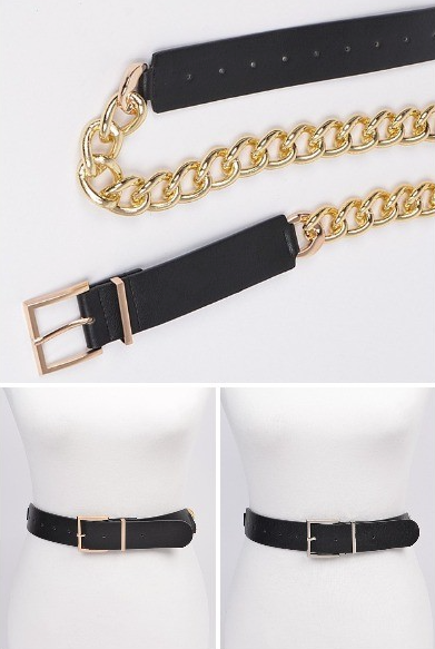 PB7772 Metal Buckle Chain Belt