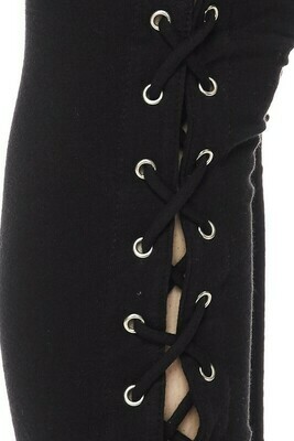 Lace up Leggings Black