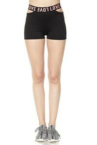 Love Print Waistband Shorts