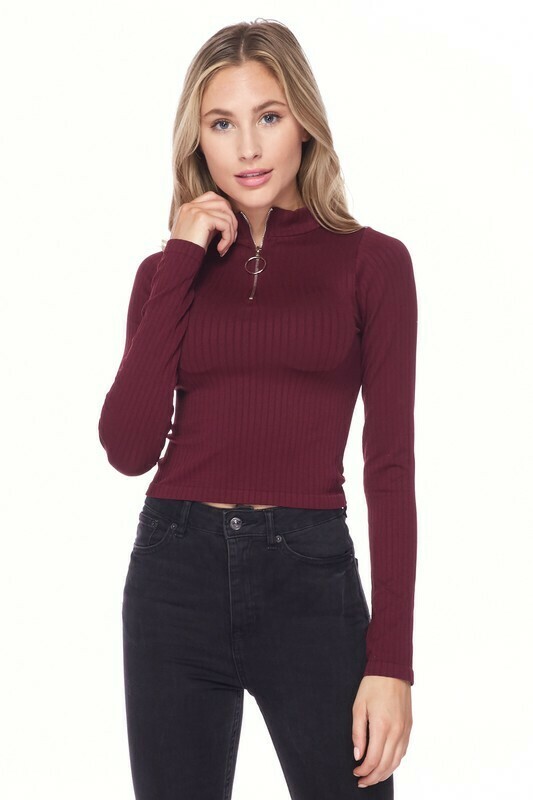 L/S Crop Top Black