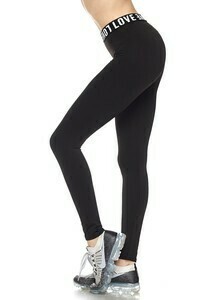 Sporty Letter Print Leggings Black