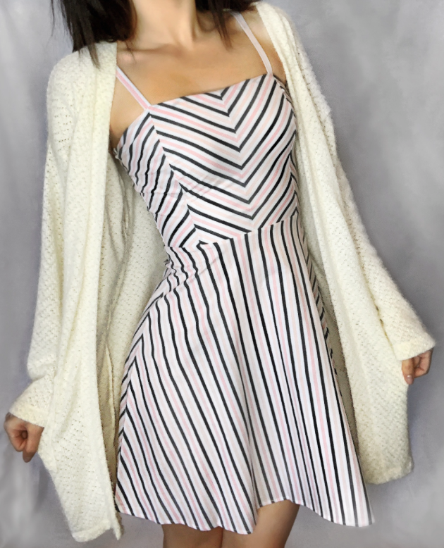 Stripe Summer Dress Peach