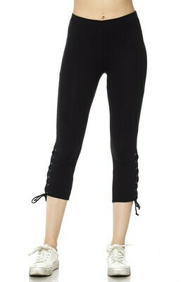 Lace up Leggings Charcoal