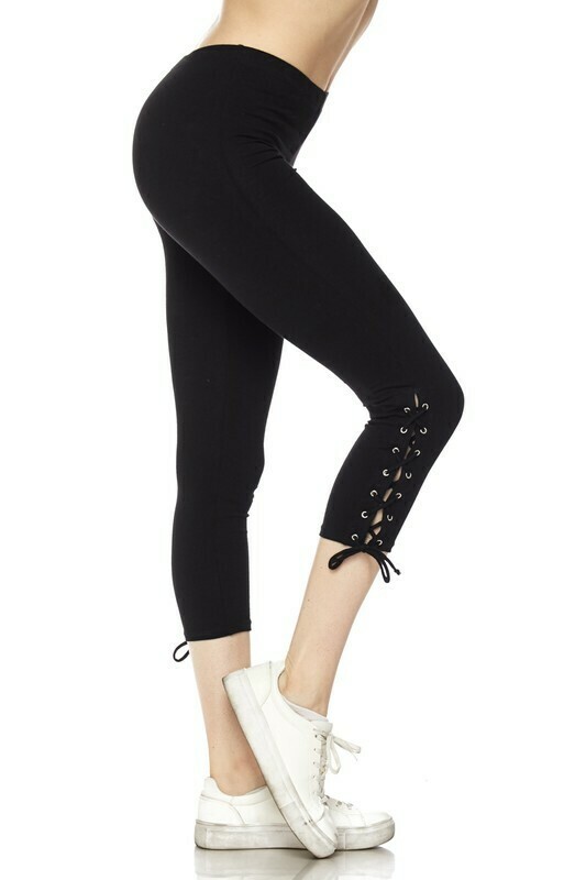 Lace up Leggings Charcoal