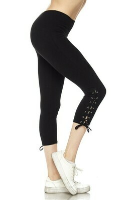Lace up Leggings Charcoal