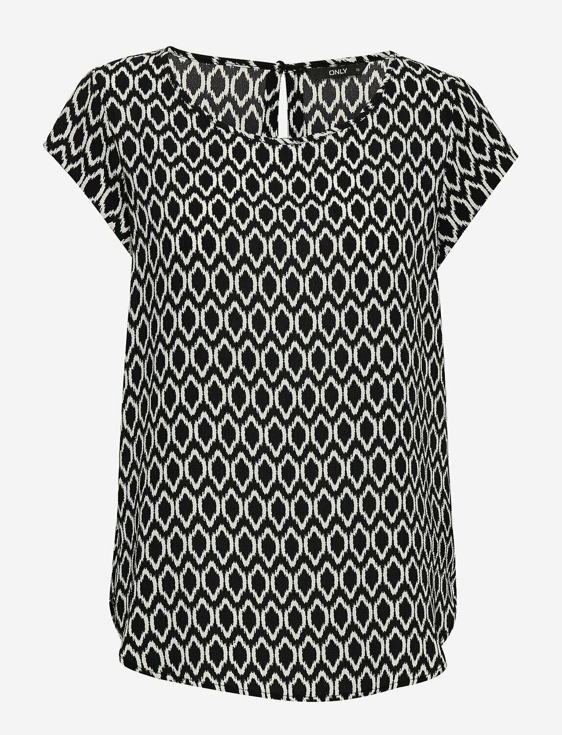 Nova Lux S/S Top Graphic Contrast Black
