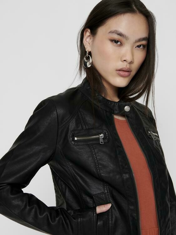 Faux Leather Jacket Black