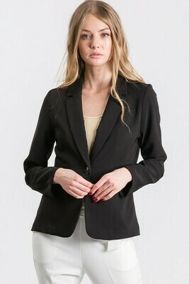 Basic Crepe Blazer Jacket Black