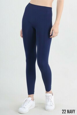 Knitted With Elastic Waistbands Leggings Navy