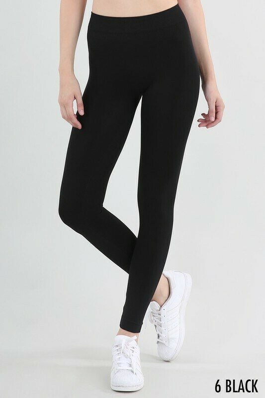 Knitted With Elastic Waistbands Leggings Black