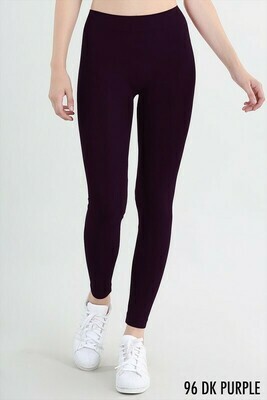 Knitted With Elastic Waistbands Leggings Purple