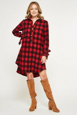 Plaid Flannel Shirt Dress