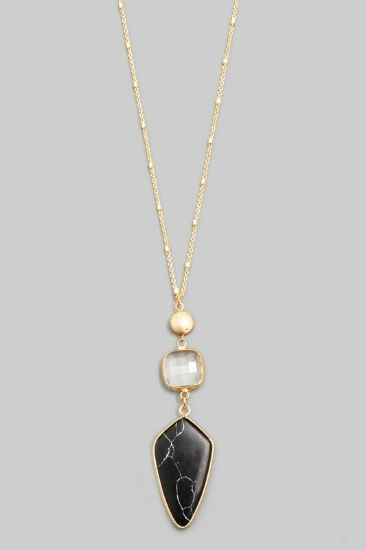 AN1689 Long Necklace Black