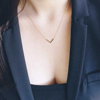 Chevron Necklace Rose Gold
