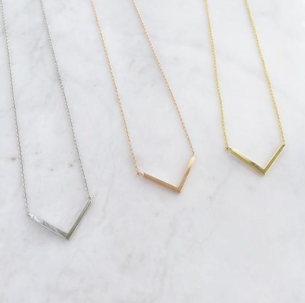 Chevron Necklace Silver