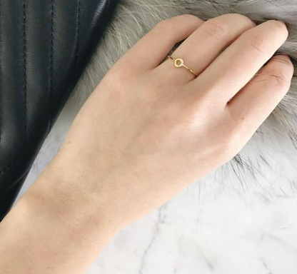 Circle Crystal Ring Silver