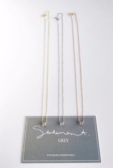 Grand Crystal Necklace Sterling Silver