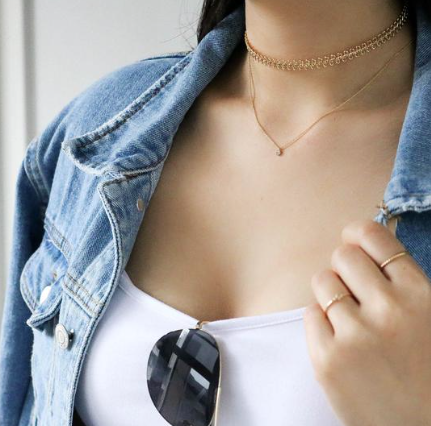 Square Pendant Necklace Rosegold