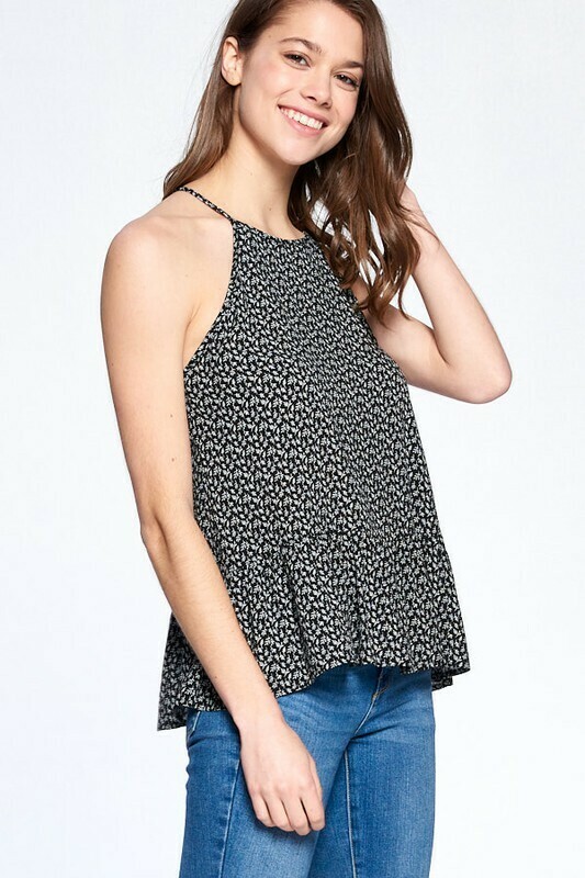 Amy Crepon Sleeve Less Top Black