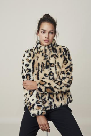 Faux Fur Jacket Tobacco Brown