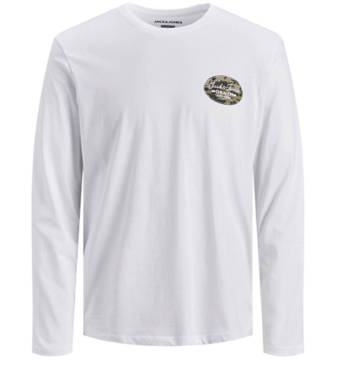 White L/S Tee Slim Crew Neck