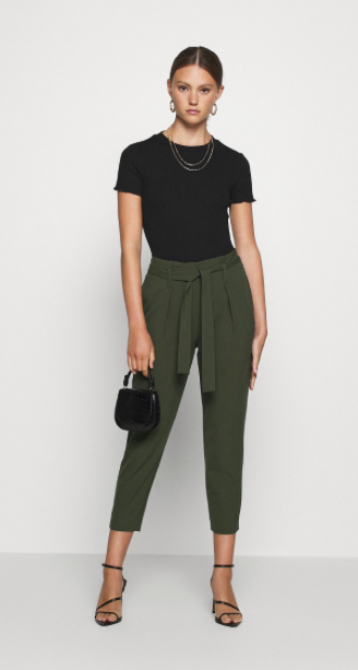 Paperbag Ankle Pants Forest Night