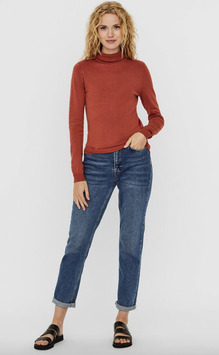 Rollneck Blouse Color Auburn