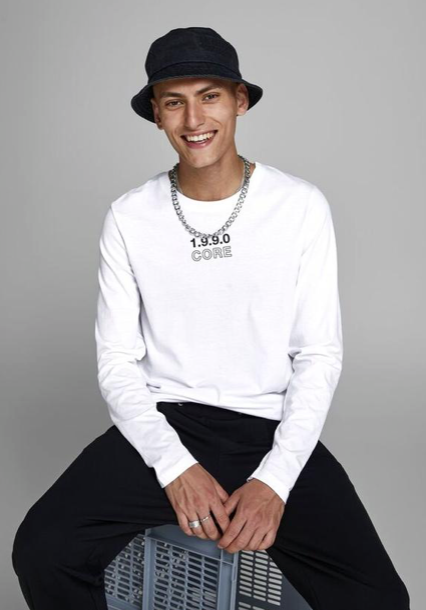 L/S Crew Neck White Slim
