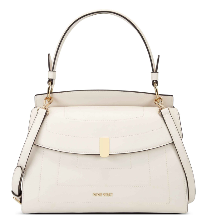 Emma Pu Flap Satchel Milk