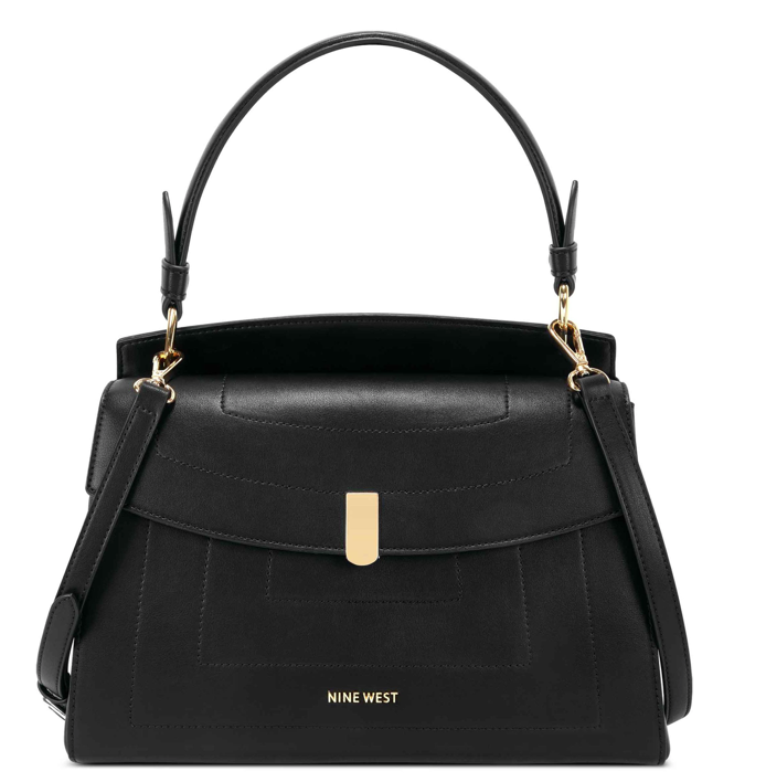 Emma Flap Satchel PU Black