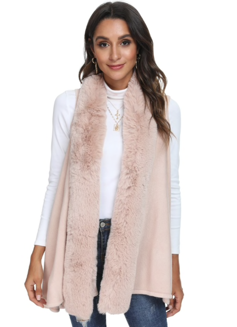 CT140-20 Faux Fur Vest Pink