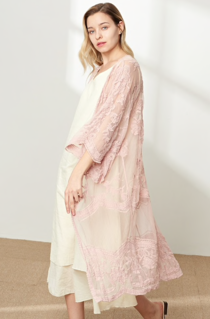 ST-120-29 Long Cardigan Pink