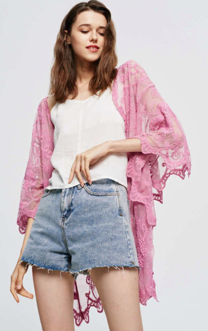 ST120-24 Short Cardigan Pink
