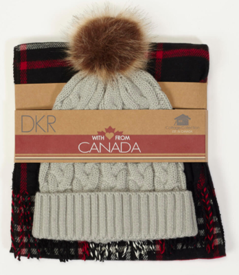 LDS Hat and Scarf Set- Grey