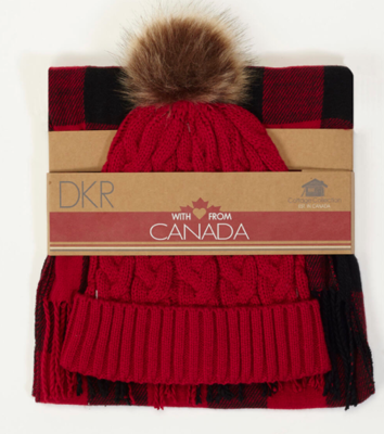 LDS Hat ad Scarf Set- Red