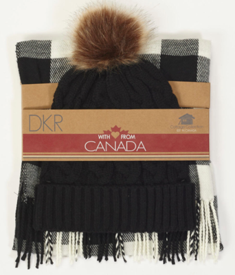LDS Hat and Scarf Set- Black