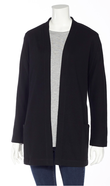 Dolman L/S Open Cardigan- Black