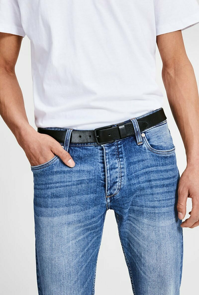 Jack&amp;Jones Lee Leather Belt-Black