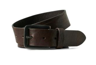 Jack&amp;Jones Leather Belt-  Black Coffee