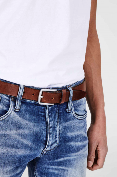 Jack&amp;Jones Lee Leather Belt-  Mocha Bisque