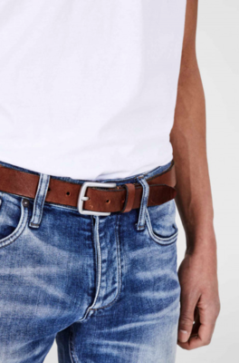 Jack&amp;Jones Lee Leather Belt-  Mocha Bisque